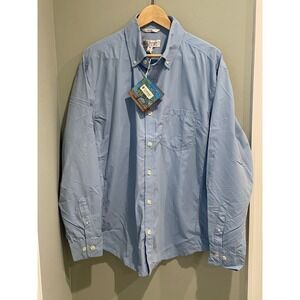 Coolibar Mens UPF 50+Sun Protection Long Sleeve Button Down Shirt Blue Large NWT